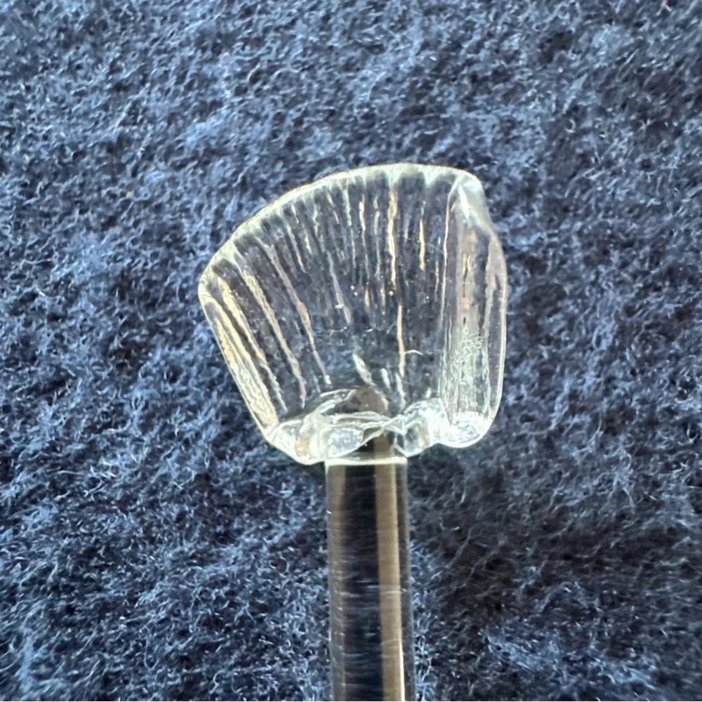 Salt Cellar Spoons Glass Vintage Clamshell Shaped Condiment Set of 4